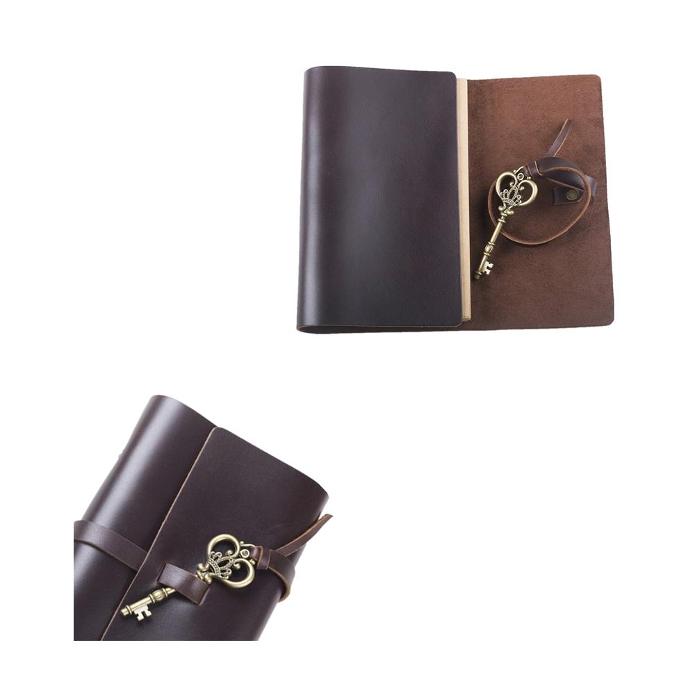 Key Pendant Genuine Leather Diary Handmade-5