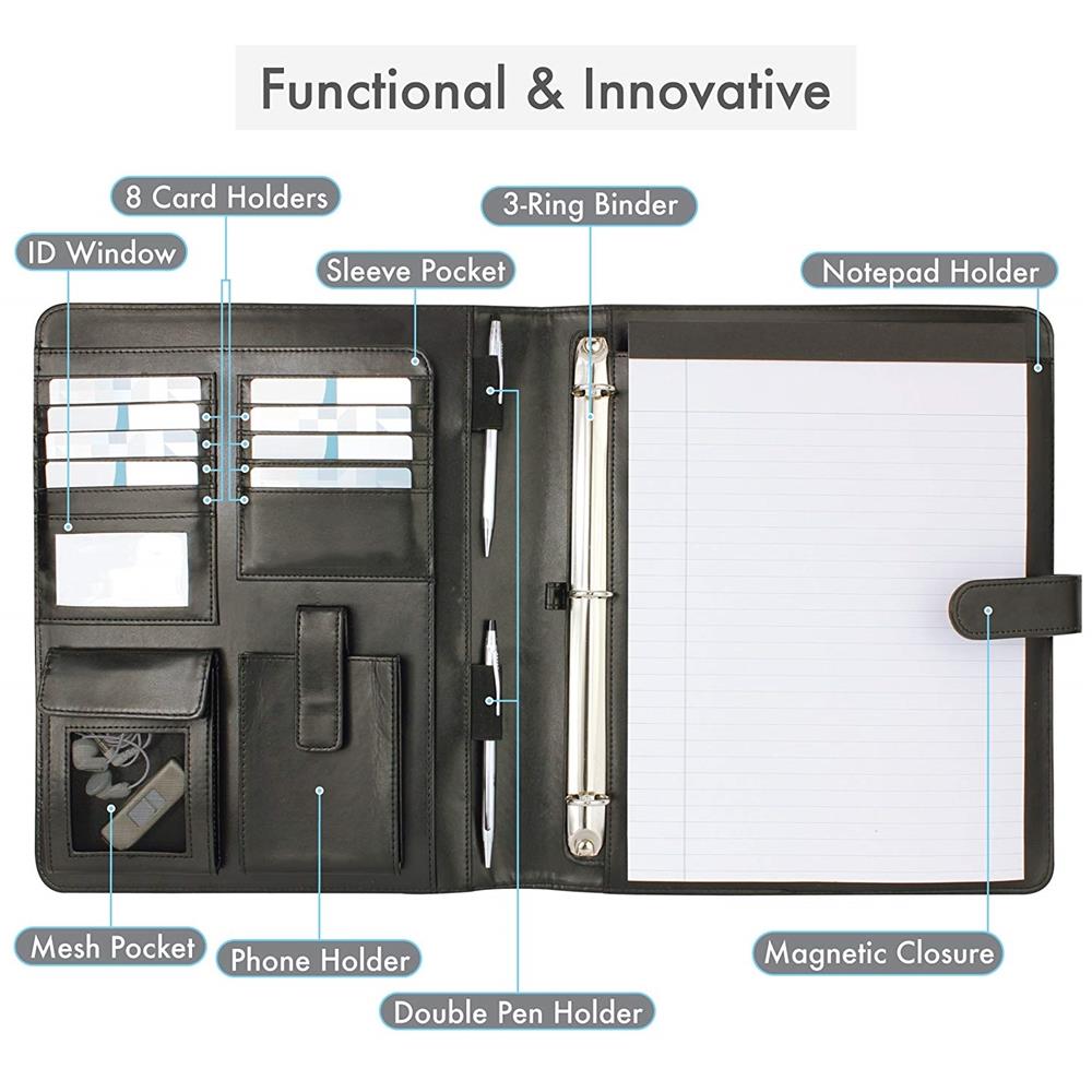 Faux Leather Executive Padfolio-6