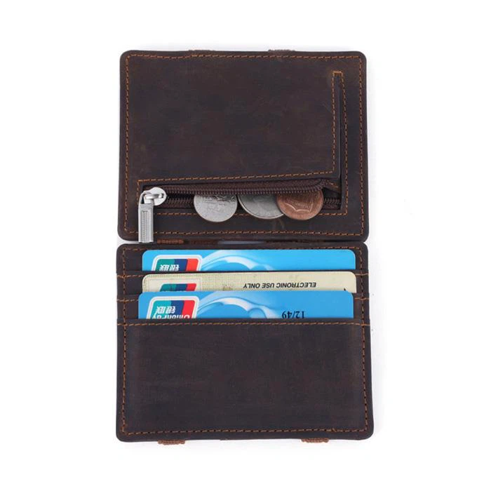 Magic Men Wallet Cowhide Leather
