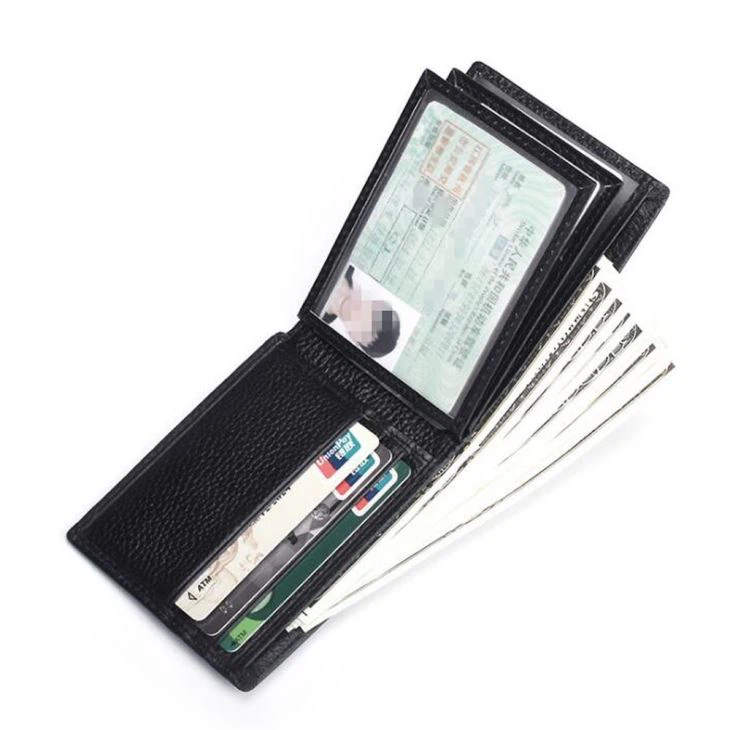 Leather ID Card Wallet With Bill Pocket