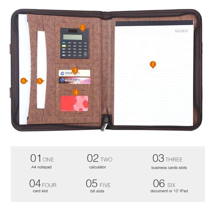 Red PU Leather Compendium