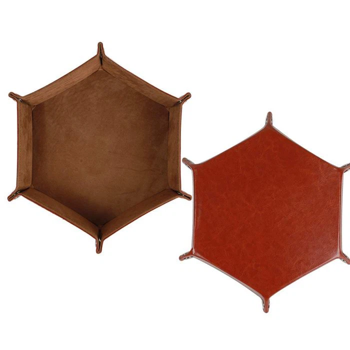 Folding Leather Velvet Dice Tray