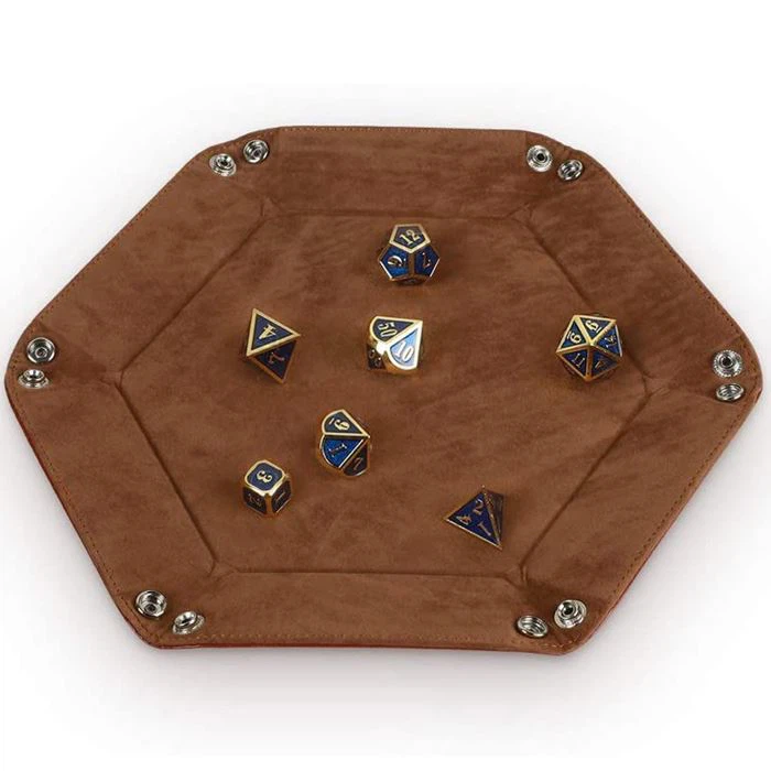 Folding Leather Velvet Dice Tray