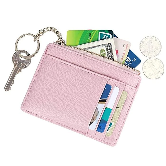Pink Leather Card Wallet Women Pink Leather Card Wallet Women