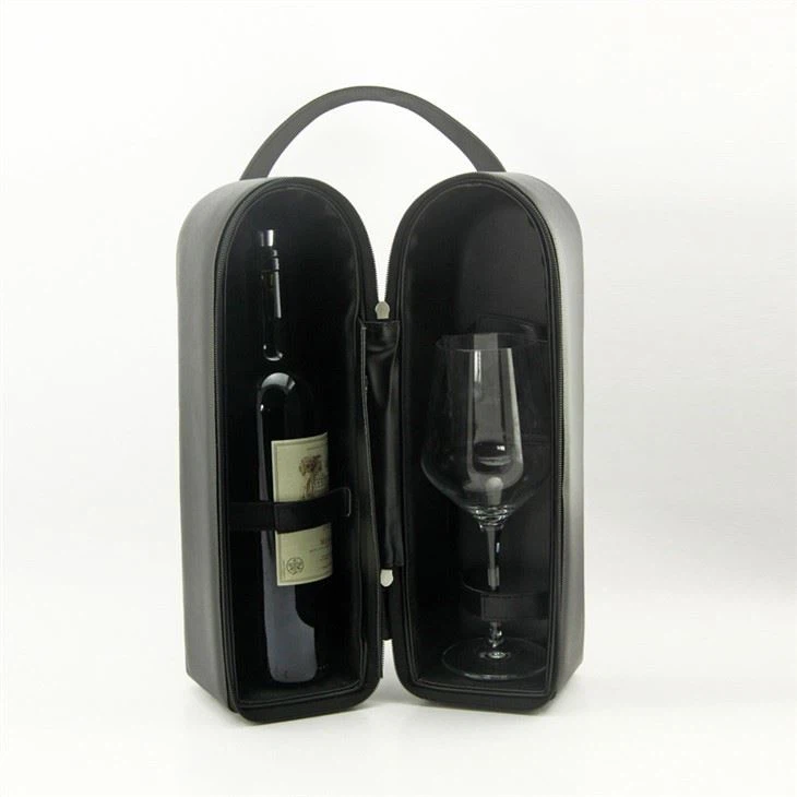 Black Leather Wine Bottle Carrier Black Leather Wine Bottle Carrier