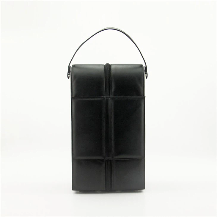 Black Leather Wine Bottle Carrier Black Leather Wine Bottle Carrier