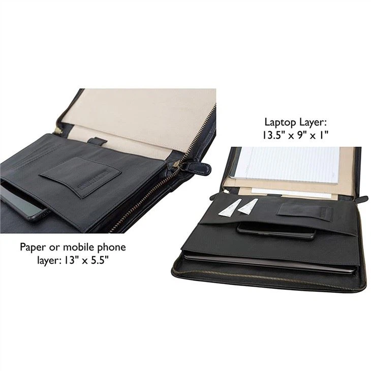 Customized Zipper PU Leather Portfolio Customized Zipper PU Leather Portfolio