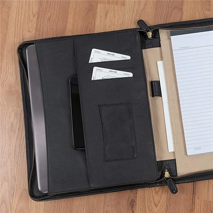 Customized Zipper PU Leather Portfolio Customized Zipper PU Leather Portfolio