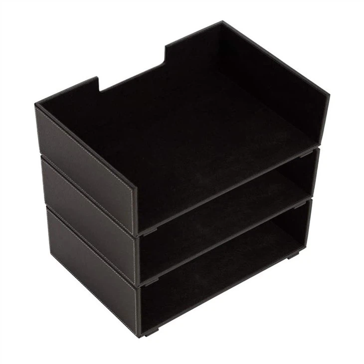 Faux Leather Document Paper Desk Tray Faux Leather Document Paper Desk Tray