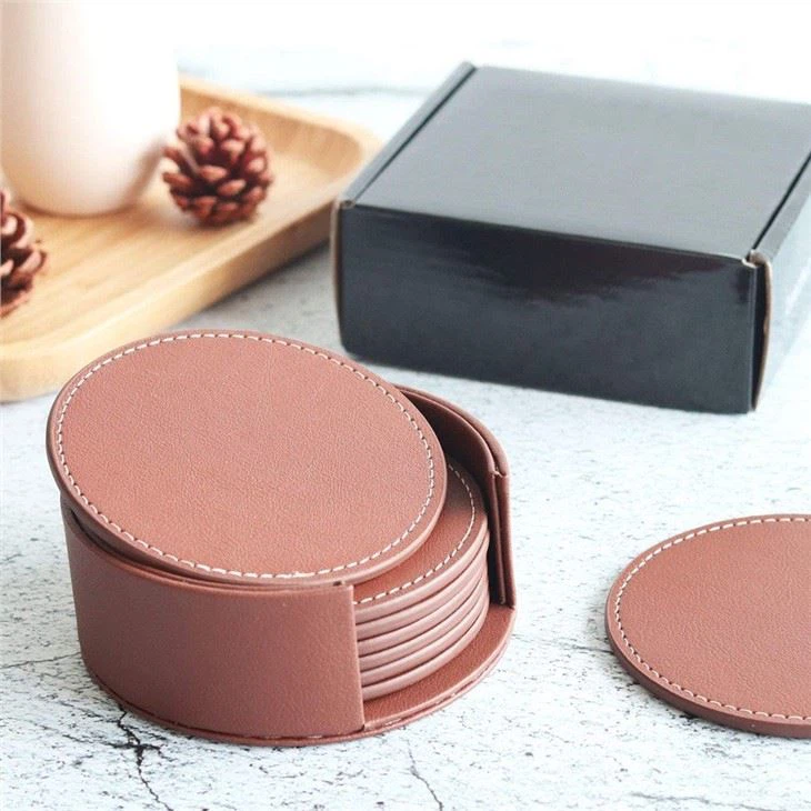Leather Drink Coaster Set Of 8