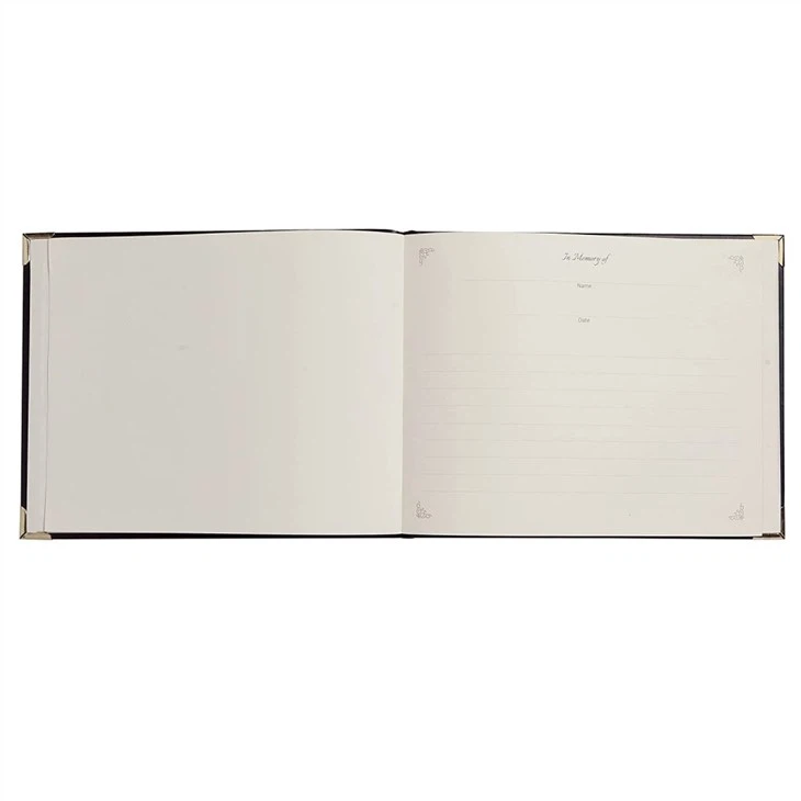 Gold Edging Leather Guest Book