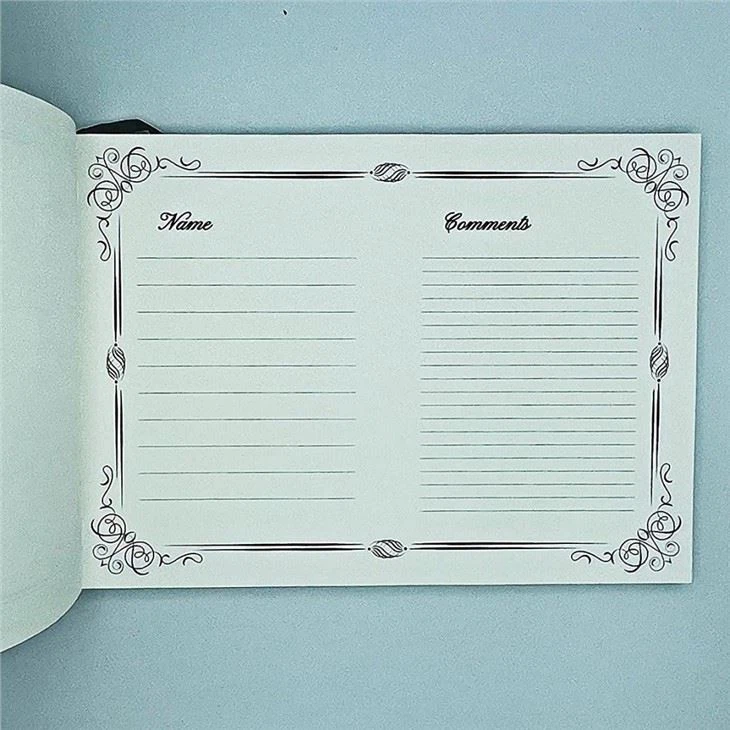 Gold Edging Leather Guest Book